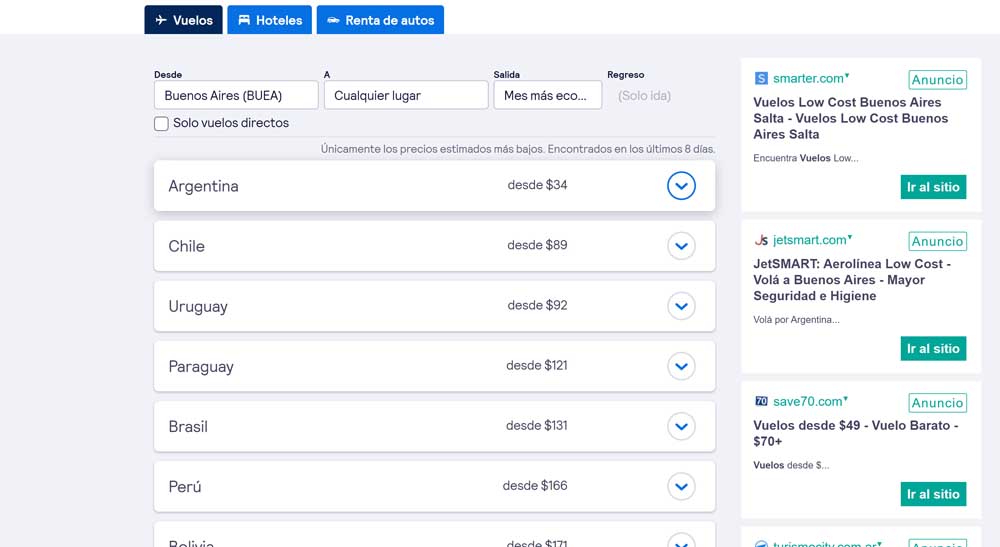 Cómo conseguir vuelos baratos en Skyscanner