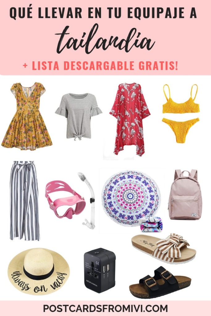 Qué ropa llevar a Tailandia con lista para descargar