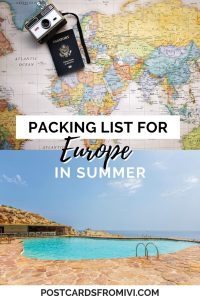 Packing list for europe in summer
