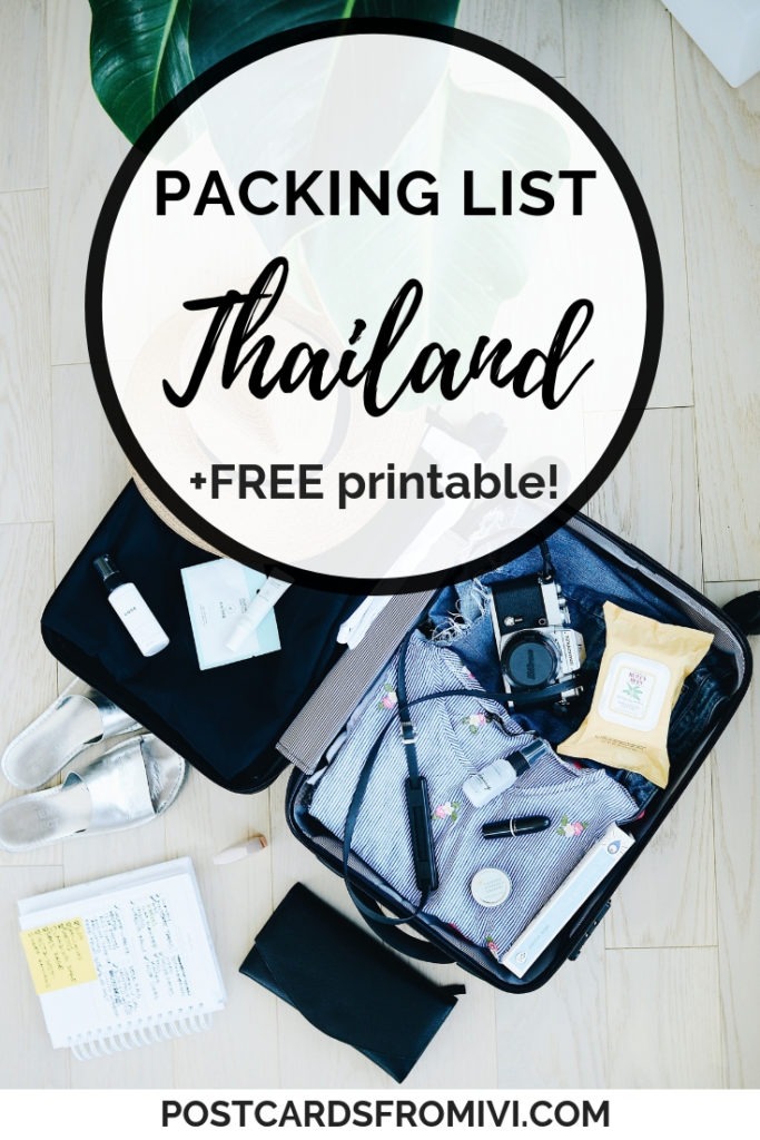 Thailand Packing List for 2 weeks with downloadable checklist