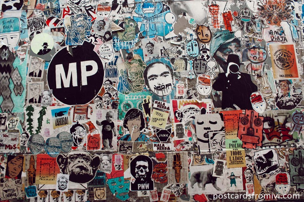 Collage wall in Palermo Soho