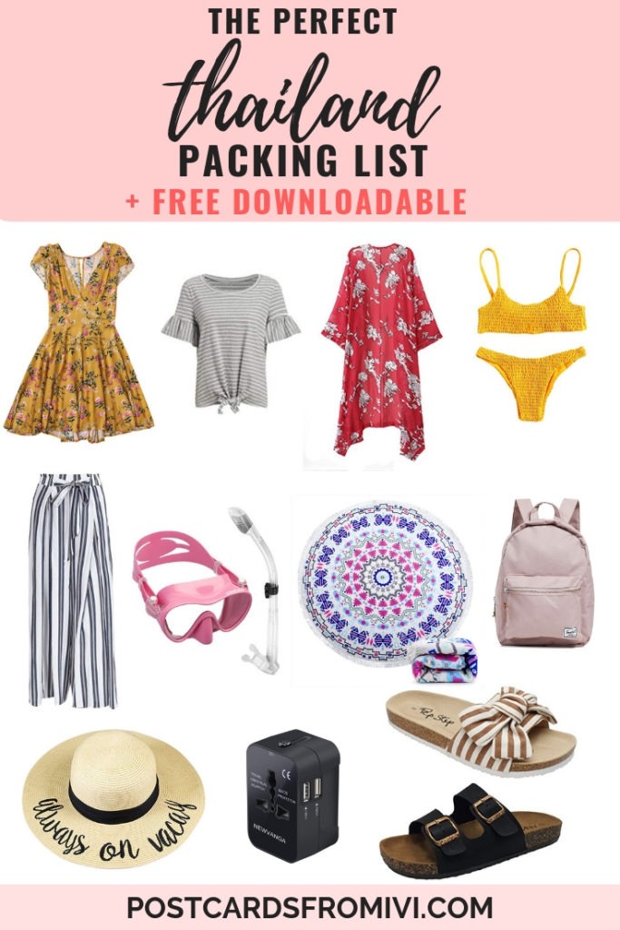 Thailand Packing List for 2 weeks with downloadable checklist