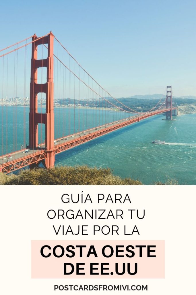 Viaje por la Costa Oeste de Estados Unidos en Auto - con mapa