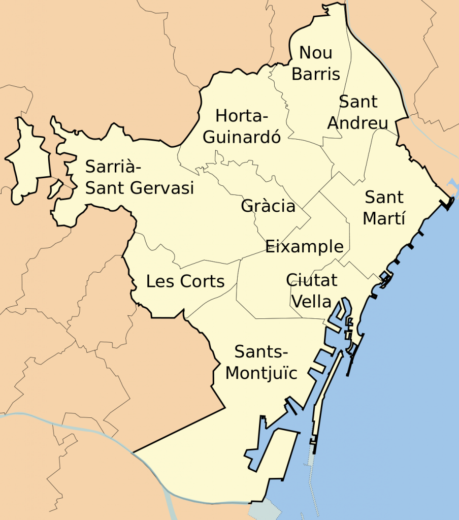 Mapa de alojamiento en Barcelona