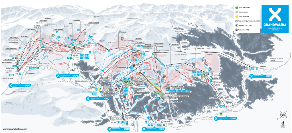 Andorra: Mapa Grandvalira